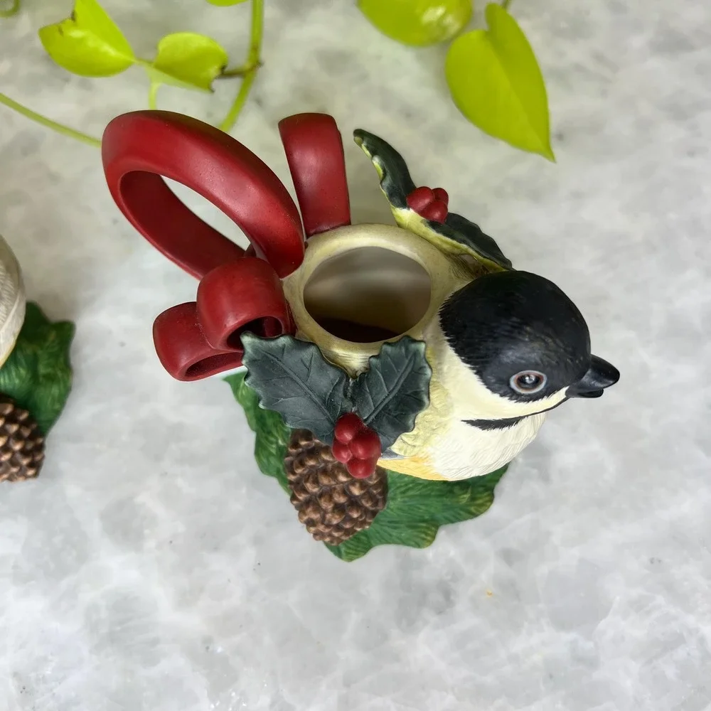 Lenox Winter Greetings Chickadee Sugar Bowl & Creamer Set